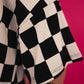 BLENDING IN IS BORING CHECKERED RIBBED DRESS S-XL