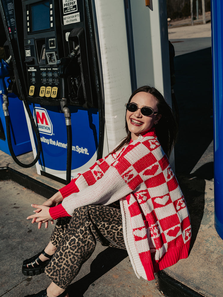 HEARTBREAK HEROINE CHECKERED CARDIGAN