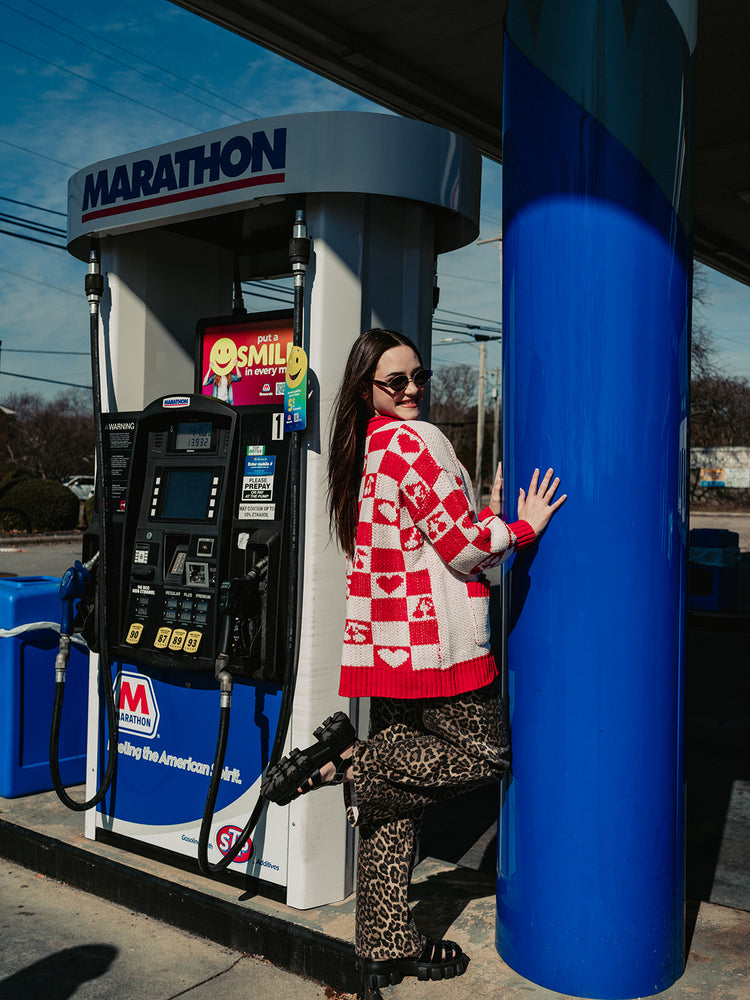 HEARTBREAK HEROINE CHECKERED CARDIGAN