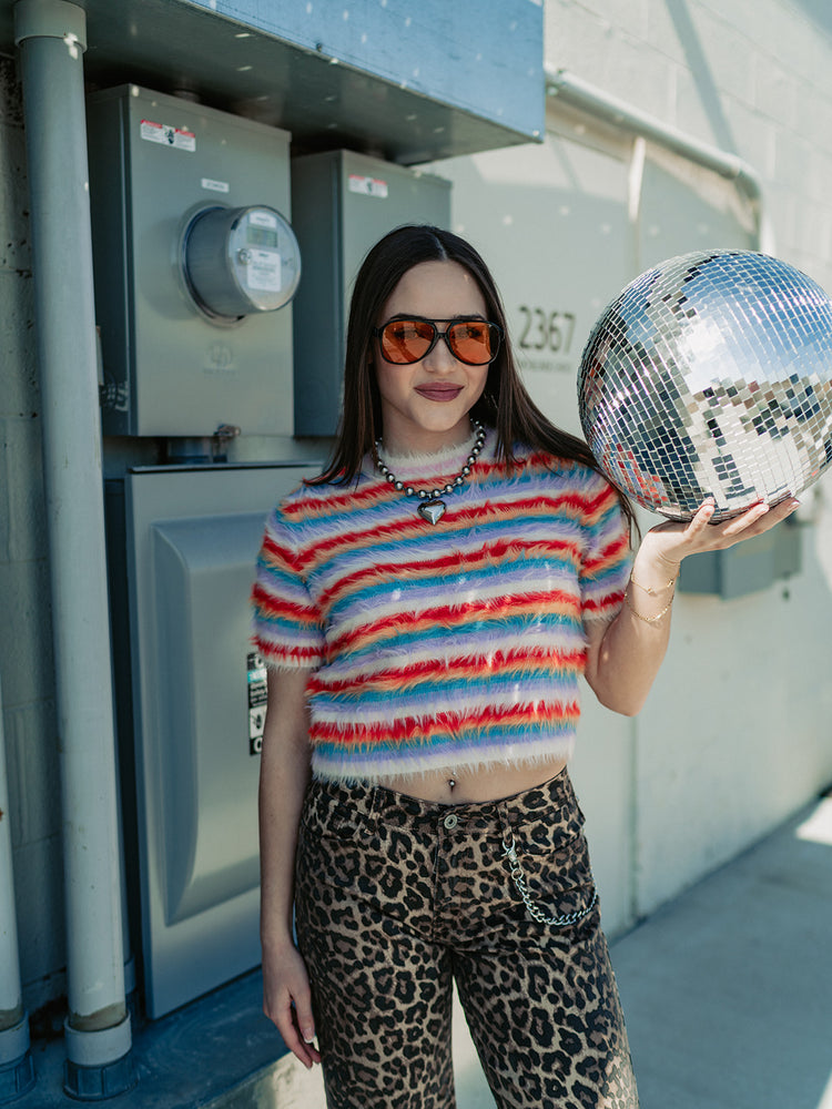 LOVE ME LOUD STRIPED SWEATER TOP