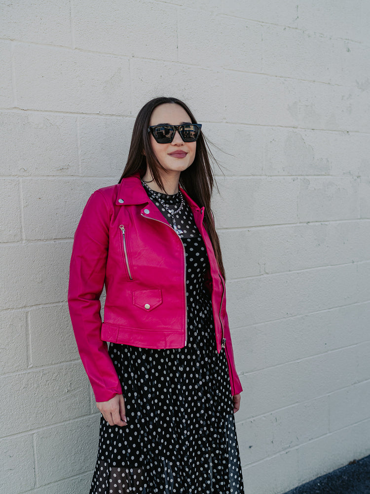 FLAVOR OF THE WEEK MOTO JACKET IN BOSSY PINK