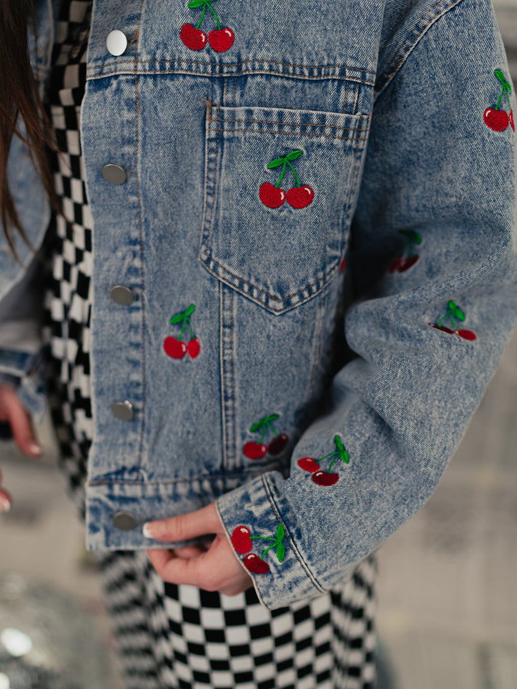 ELECTRIC CHERRY DENIM JACKET