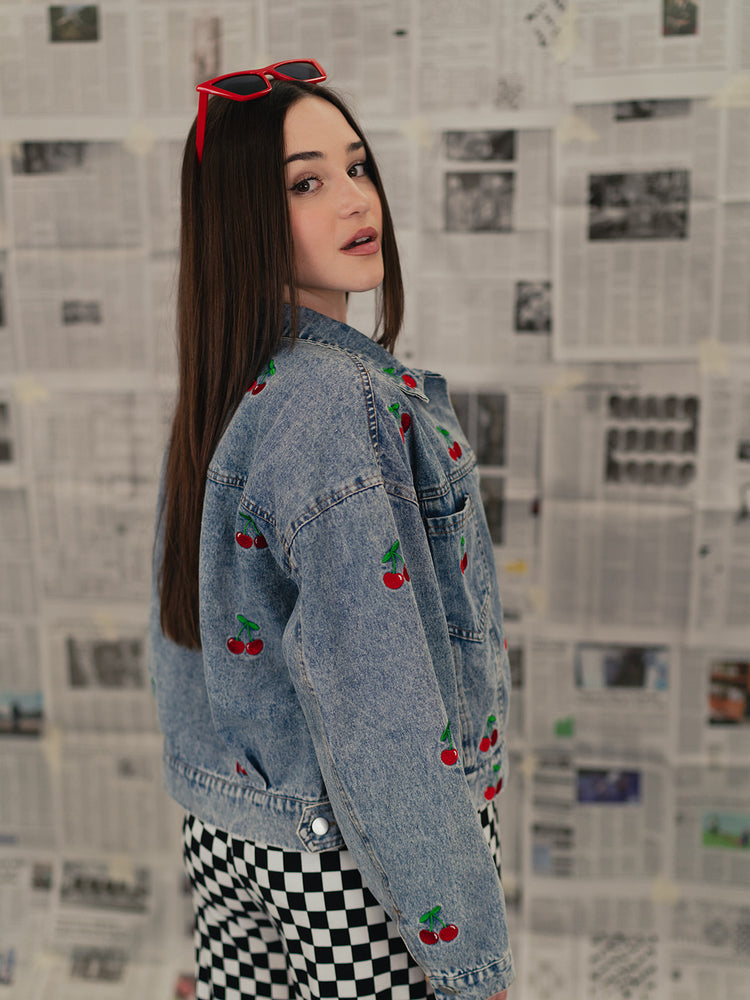 ELECTRIC CHERRY DENIM JACKET