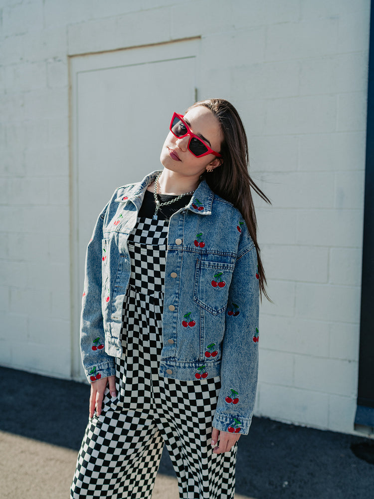 ELECTRIC CHERRY DENIM JACKET