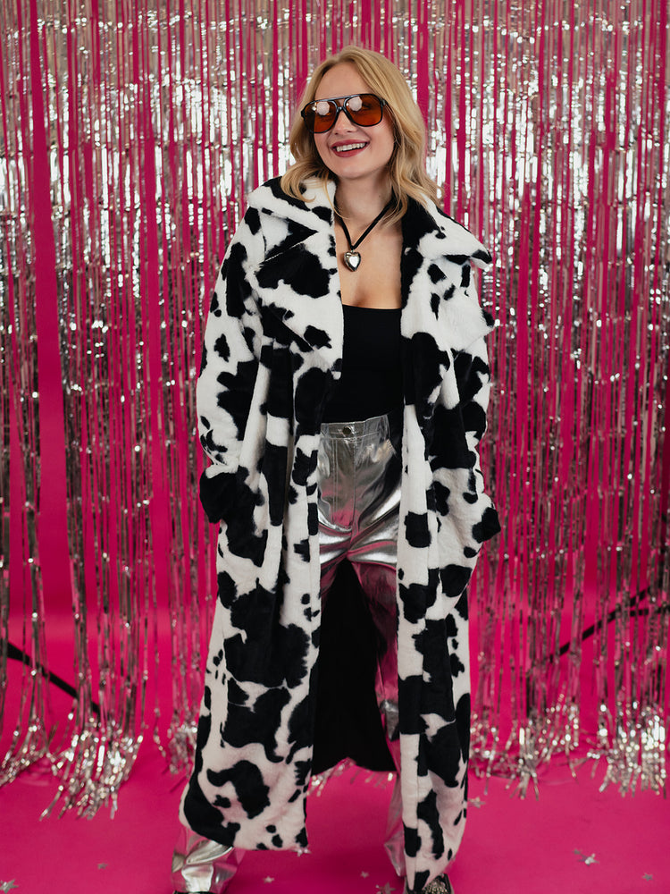 COSMIC COWGIRL LONGLINE FAUX FUR COAT