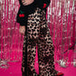 HEAR ME ROAR LEOPARD PRINT PANTS IN BLACK