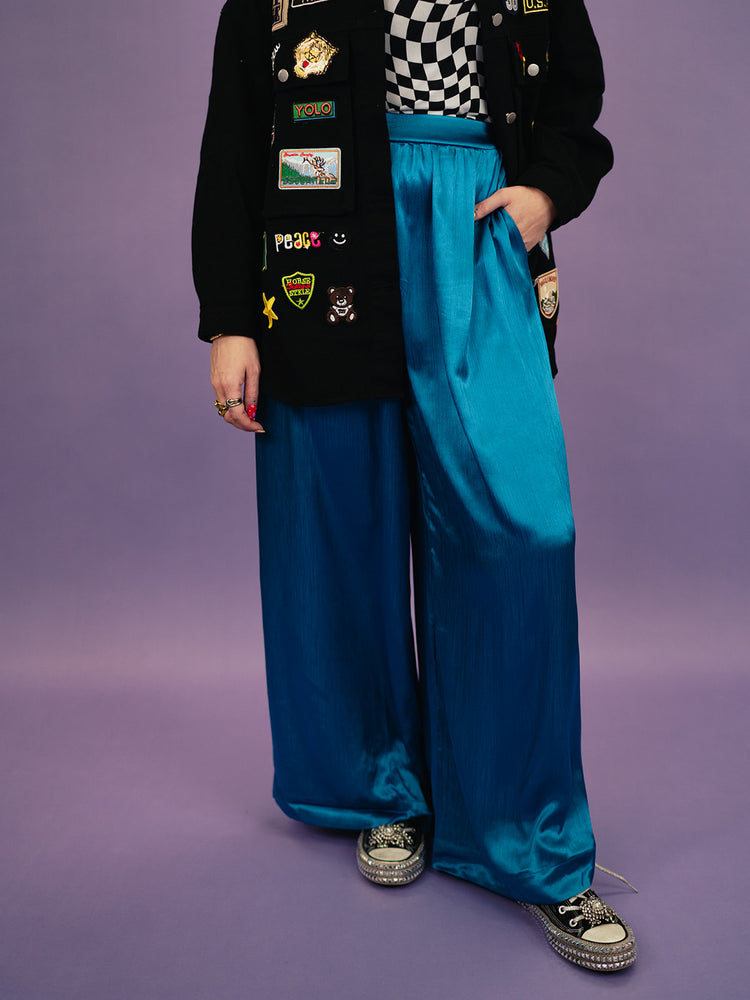 BOYS TEARS WIDE LEG SATIN PANTS