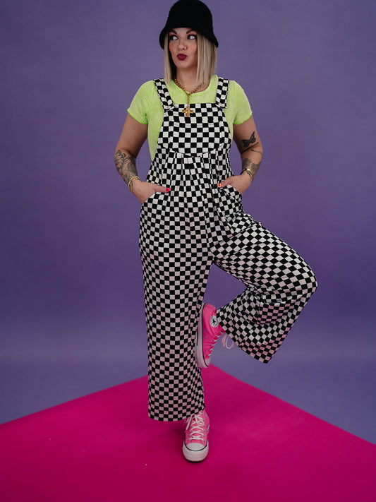 RULE BREAKER CHECKERED OVERALLS *S-XL!*