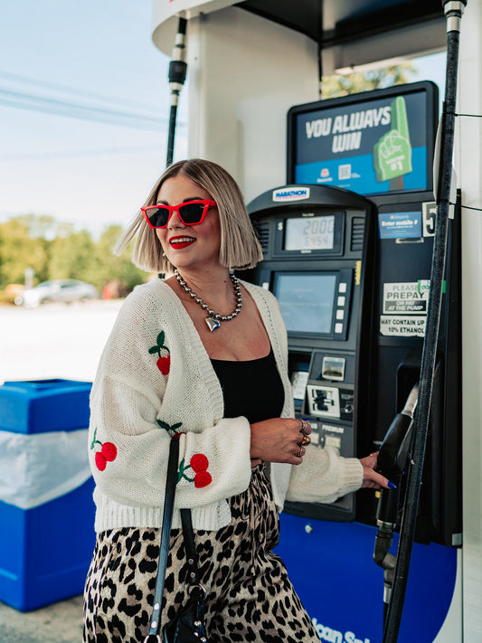 CHERRY BOMB KNIT CARDIGAN