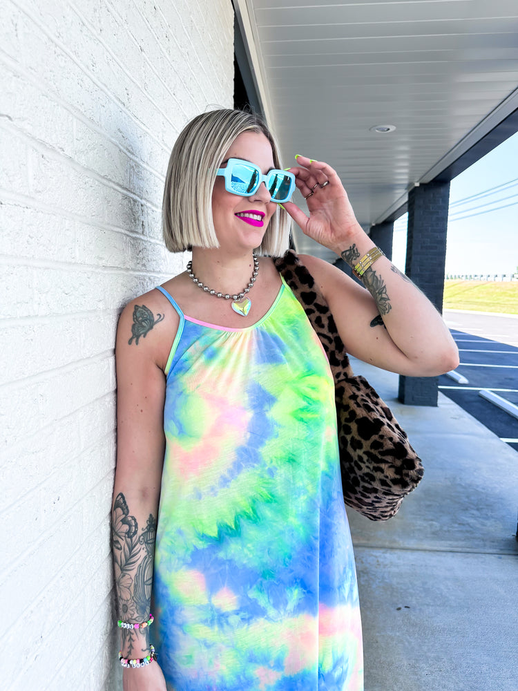 SUMMER MOON TIE DYE MAXI DRESS IN COTTON CANDY