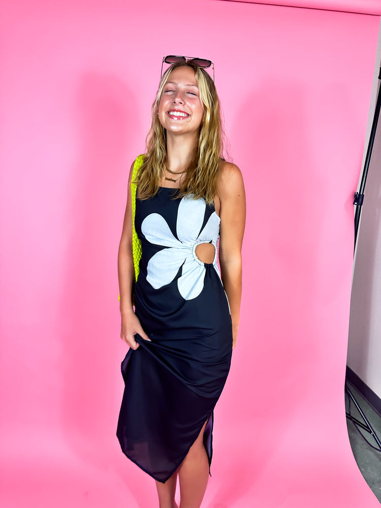 FLOWER POWER CUT OUT DRESS