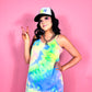 SUMMER MOON TIE DYE MAXI DRESS IN COTTON CANDY