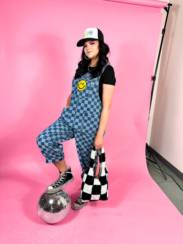 LIFE IS A MIXTAPE CHECKERED OVERALLS