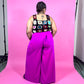 CURVY: GOOD GIRL WIDE LEG PANTS IN FESTIVAL FUCHSIA