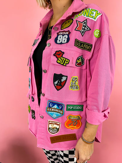Pop of Pink Denim Jacket